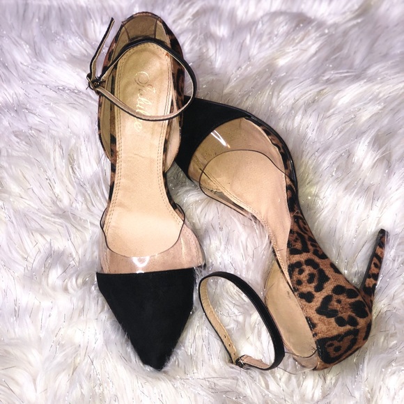 Julilee Size 10 Black/Leopard Pump Heels!!! - Picture 4 of 5